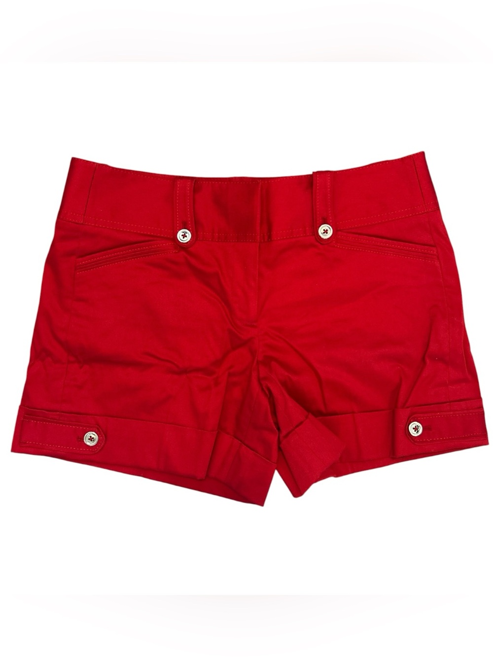 White House Black Market Red Stretch Cotton Shorts Women’s Size 4 Short